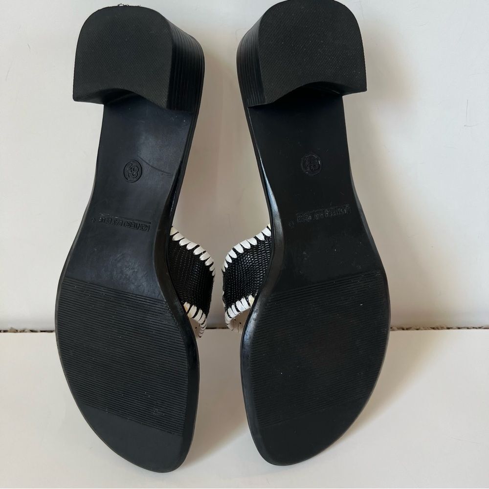 Montego Bay Club Women's Black and White Boho Southwestern Sandals Size 8.5 - Picture 7 of 14